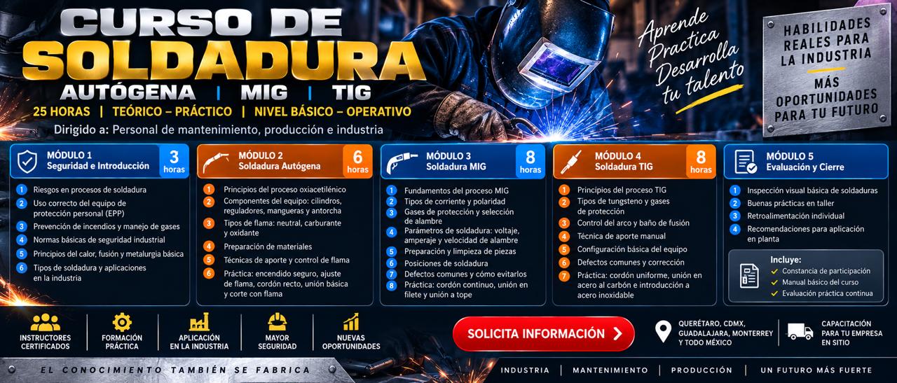 Cursos de soldadura autógena MIG y TIG